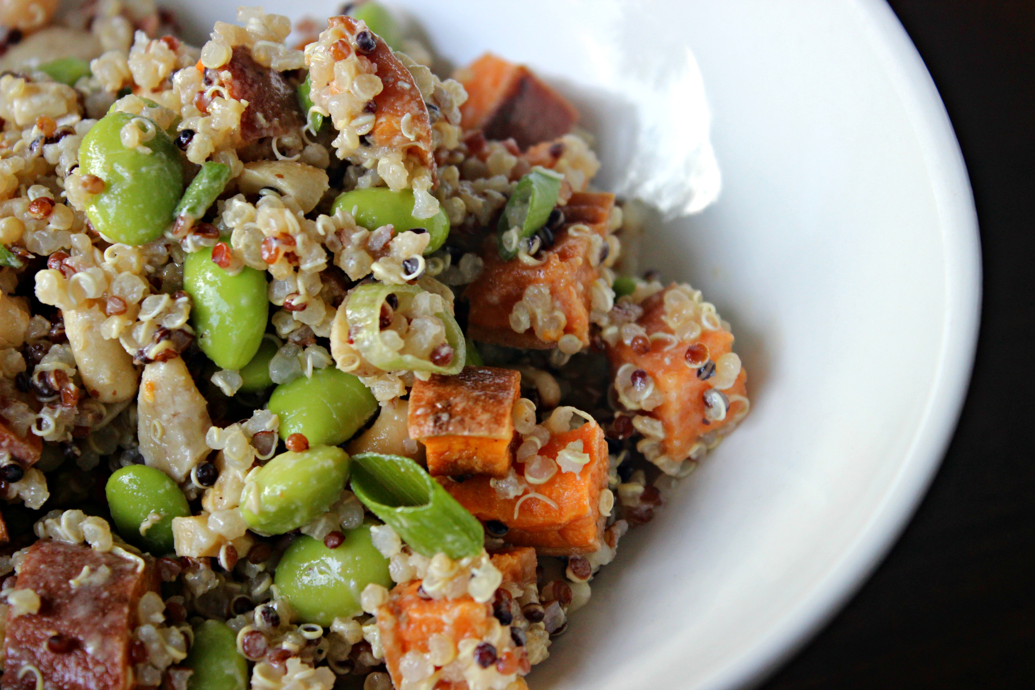 sweet potato edamame bowl